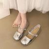 Fashion Hot Selling French Fairy Feng Shui Diamond Mary Jane Shoes 2025 Summer New Low Heel Style Versatile Skirt Silver Single Shoes