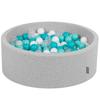 90x30cm/200 Balls Balls 7cm / 2.75in Baby Foam Ball Pit Made In Eu, Light Grey:lt Turq/white/transparent/turquois
