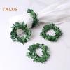 10Pcs/Set Christmas Wreath Napkin Ring Santa Hat Shiny Leaves Reusable Xmas Party Holiday Table Decoration Artificial Garland Dinner Napkin
