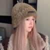 Plush Hat Autumn and Winter Women's Style Baotou Big Brim Small Fisherman Hat Big Head Circumference Woolen Hat Handicraft
