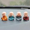 4Pcs/Set Resin Crafts Gift Lovely Little Monk Sculptures Cute Monks Buddha Statues Creative Buddha Dolls Table Car Decoration