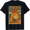 Funny Cat Sumo Wrestler Japanese Art Anime Ukiyo-e Graphic T-Shirt for Men Women