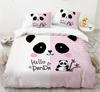 Cartoon Lovely Panda Bedding Set White Bed Linen 3D Print Gift For Kids Girls 3pcs Twin Single Queen King Size Duvet Cover Set