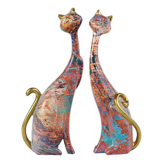 Chic Hotel Miniature Ornaments Exquisite Couple Cat Shape Home Decor