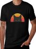 Black Cat Summer Sport Jogging Shirt Vintage Retro T-Shirt Vintage Cat Owner Funny Cat Face Short Sleeves Halloween Shirt