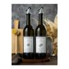 Amber 2 Pcs 750 Ml Olive Oil Oil Bottle With Oval Wooden Stand Oil Pot Glass Bottle