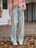 Jean for Women 2020 Autumn New Vintage 100% Cotton High Waist All-match Loose Commuter Elegant Female Pant MXC39K0101