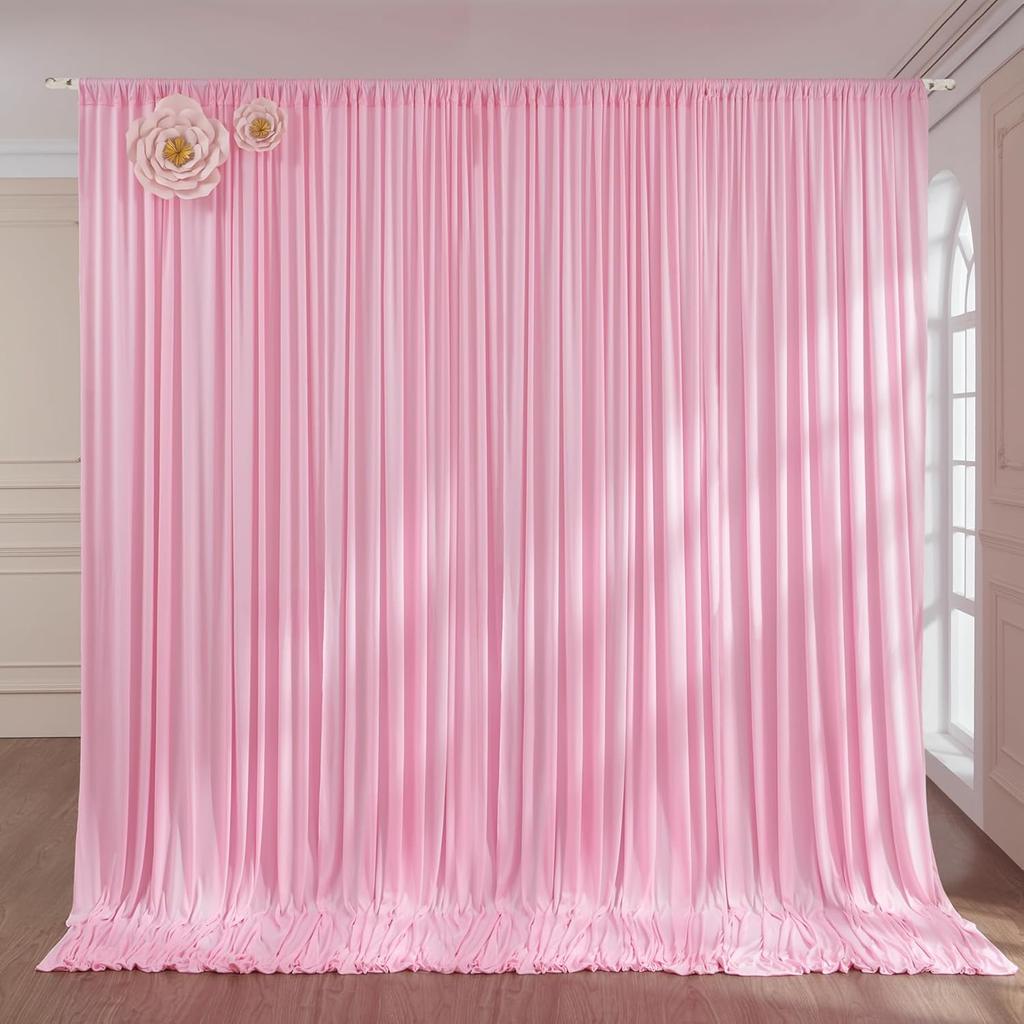 5x8/10ft Wrinkle Free White Satin Backdrop Curtains for Wedding Birthday Parties Photography Background Baby Shower Decorations