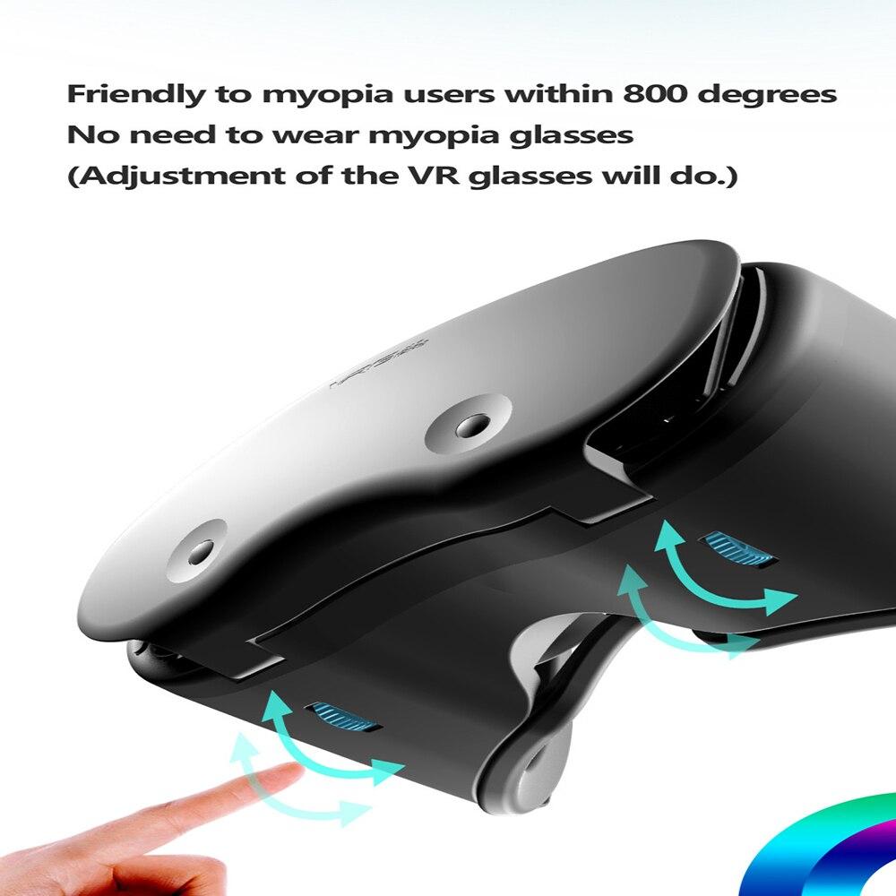 Anti Blue Light 3D Helmet Virtual Reality VR Glasses for 5 To 7 Inch Smartphones 3D Glasses Support 0-800 Myopia VR Headset for Mobile Phone
