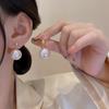 New Fashion Contracted Round Pearl Fine Earrings Joker Sweet Elegant Temperament Women Drop Earrings
