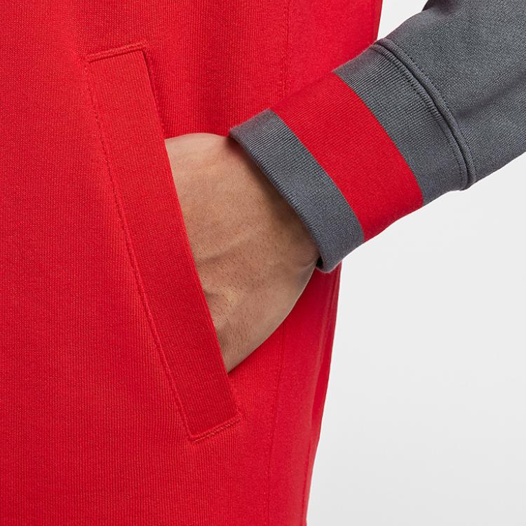 Nike Logo Color Block Fleece Sports Jacket Men Jackets University-Red IB8766-657