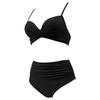 Women's Spring And Summer Sexy Print Split High Waist Bikini Swimsuit (2 Sets)