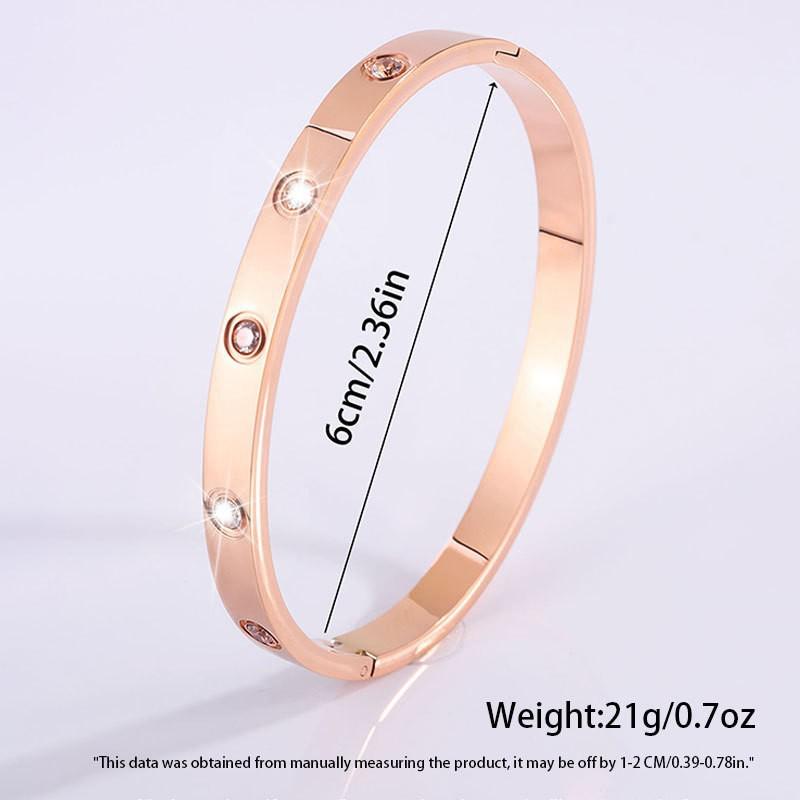 Trendy Ten-Diamond Titanium Steel Bracelet - High-End Starry Sky Design, Versatile Full Diamond Bangle Jewelry for Couples.