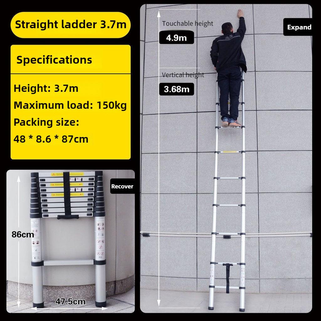 Aluminum Alloy Telescopic Ladder Portable Engineering Ladder Household Single Side Expansion Ladder