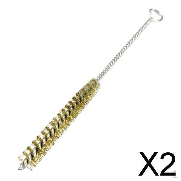 2x Проволочная щетка для чистки труб для узких мест, средство для удаления ржавчины, латунь