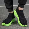 Outdoor Casual Running Shoes Men Slip-On Knitted Socks Sneakers Breathable Lightweight Mesh Lazy Shoes Easy Wear Rubber Outsole