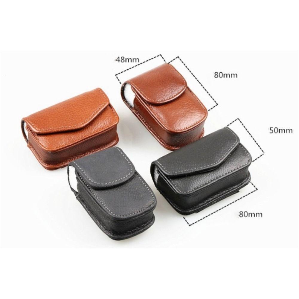 Portable Leather PU Glasses Case Belt Wearable Folding Glasses Storage Box