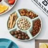 Candy Plate 5 Compartments Large Capacity Round Food Grade Multi-purpose Snack Fruit Nut Food Serving Tray Dish Holder Kitchen Supplies