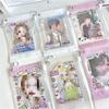 1Pc Kawaii INS Candy Bunny Dog Transparent Zipper Bag Girl Backpack Keychain Kpop 3 Inch Photo Card Display Storage Cute Pendant