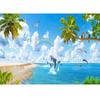 3d Dolphin Wallpaper Seaside Scenery Landscape Wall Mural Bedroom Living Room Hotel Beach Wallpaper Home Decor