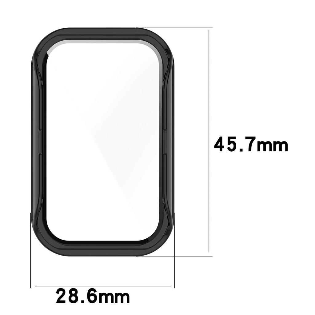 Hard PC Case+Tempered Glass For Xiaomi Mi Band 8 Active/Redmi Smart Band 2 Full Cover Screen Protector Frame Bumper Shell