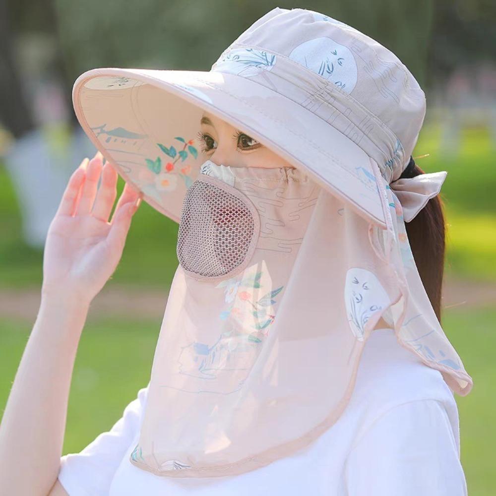 Breathable Bucket Hat Face Neck Protection Fisherman Hat New Sunscreen Hat  Outdoor Sports
