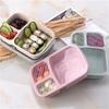 Durable Compartmentalized Wheat Straw Food Fruit Container Lunchbox Picnic Storage Boxs Lunch Box