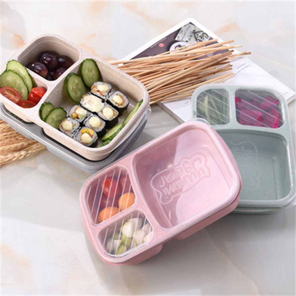 Durable Dinnerware Wheat Straw Food Fruit Container Picnic Storage Boxs Lunchbox Lunch Box