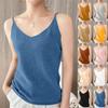 Womens Knitted Tops V Neck Casual Cami Sleeveless Camisole Blouses Solid Color Basic Tank Shirt