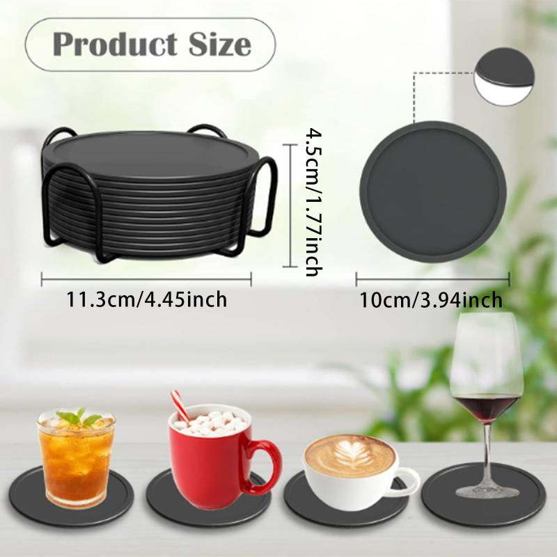 Non Slip Round Shape Mat Glass Bottle Pad Coffee Beer Mug Wine Thicken Mat Silicone Rubber Drink Coasters