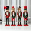 38cm Christmas King Nutcracker Flag Soldier Puppets Exquisite Painted Nutcracker Children Christmas Gift Toy