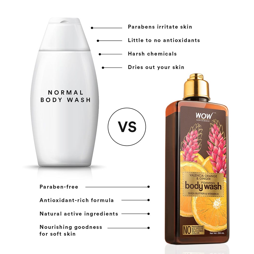 Wow Skin Science Valencia Orange & Ginger Foaming Body Wash 250ml