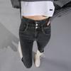 Winter Thick Casual Retro Denim Pencil Pants Velvet Women High Waist Skinny Jeans Simple Fleece Harajuku Warm Slim Fit Stretch