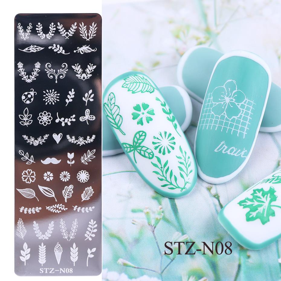 1PC Stainless Steel Printing Nail Stamping Plates Manicure Leaves Maple Template Mold Xmas Snowflakes Nail Art DIY Decorations