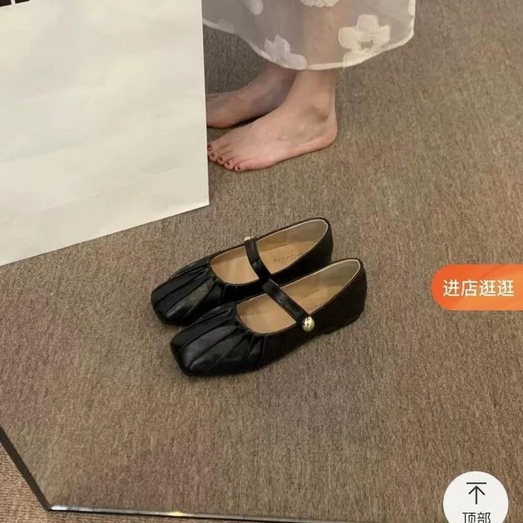 Mary Jane Women's Shoes 2024 New Summer Evening Breeze Gentle Maternity Sandals Flat Single Shoes with Skirt Small Leather Shoes