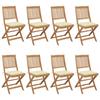 Day and Night - Day and Night Folding Garden Chairs 8 Units and Cushions Solid Acacia Wood