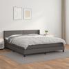 3130737 vidaXL Divan Bed with Mattress Grey 180x200 Cm Faux Leather