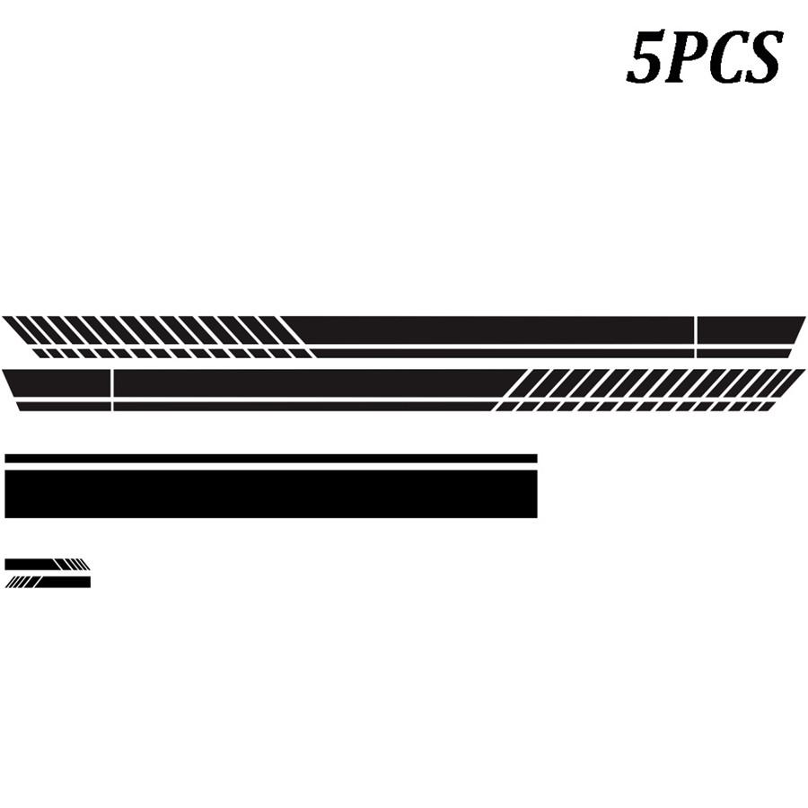 Universal 5PCS Car Racing Decals PVC Sticker Side Door Body Hood Rearview Mirror