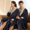 European Plus Size Flannel Nightgown & Coral Fleece Bathrobe - Winter Collection for Couples