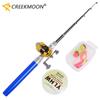 Portable Pocket Telescopic 1m Mini Pen Fishing Rod and Reel Combos Set, Small Ice Fishing Pole with Reel Line Bait Hook for Fish