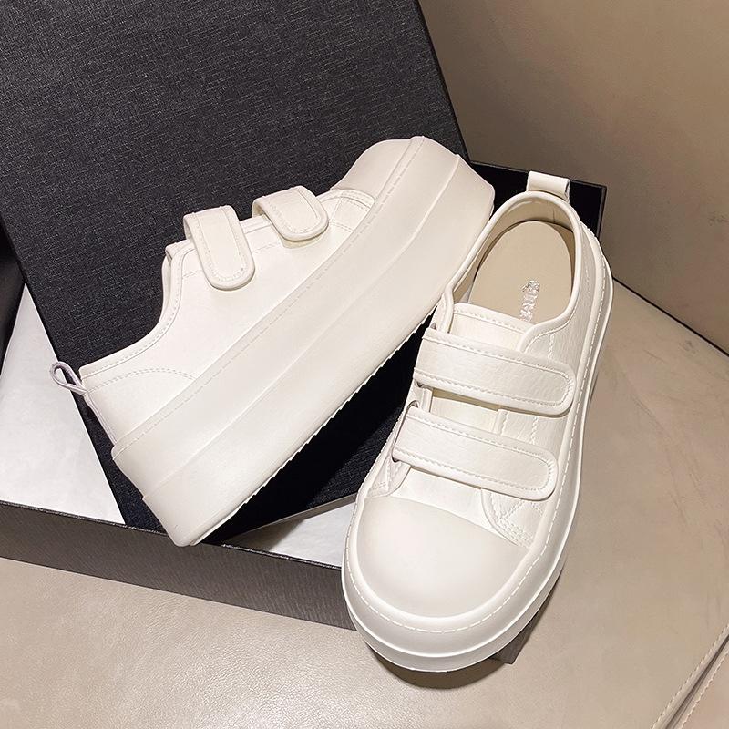 Fashion Classic Versatile Velcro Heightened Platform White Shoes Women's 2025 New Spring and Autumn Light Casual Board Shoes