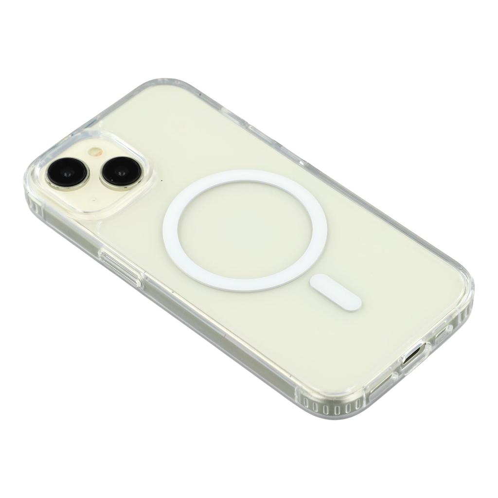 For iPhone 13 Mini Magnetic Case 1.5mm Thickness TPU+PC Clear Phone Back Cover