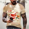 Christmas T-Shirt For Men 3d Santa Claus Print Street Casual Short Sleeved Harajuku Blouse Men'S Loose Oversize T-Shirt
