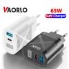 VAORLO 65W GaN Charger PD QC3.0 Fast Charging Quickly Charge Wall Charger EU UK US Ports