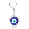 Blue Eyes Keychain Turkish Style Alloy Colored Glaze Pendant for Ladies Bag Car Interior