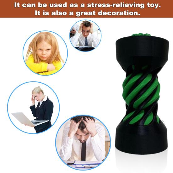 3D Printed Spiral Cylinder Ball Impossible Passthrough Spiral Cylinder Desktop Figurine Stress Anxiety Relief Kids Adults Educational Mini Column