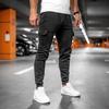 Men Winter Sweatpants Drawstring Waist Fleece-Lined Jogger Pants with Multiple Pockets Solid Color Thick Cargo Pants for Work Street Wear