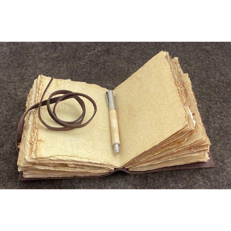 Vintage Leather Journal With Embossed Heart For Women Leather Journals for Women Handmade Journal Gifts 7x5