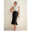 Women's Spring New Slim Fit Solid Color Cover Buttock Fishtail Mid Length Skirt