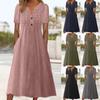 Summer Dresses For Women Summer Boho Maxi Dress Short Sleeve V Neck Dresses Fashion  Dress With Pockets